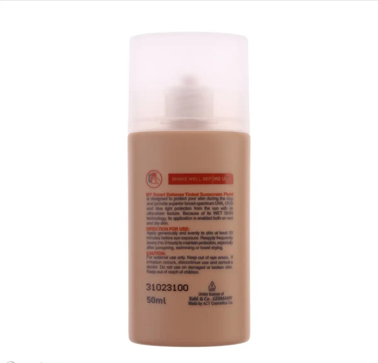 ضد آفتاب فلوئید رنگی مای مدل Smart Defense با Spf50 حجم 50 میلی لیتر